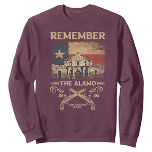 Texas Sweatshirt Remember The Alamo San Antonio 1836 TS09 Maroon Print Your Wear