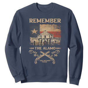 Texas Sweatshirt Remember The Alamo San Antonio 1836 TS09 Navy Print Your Wear