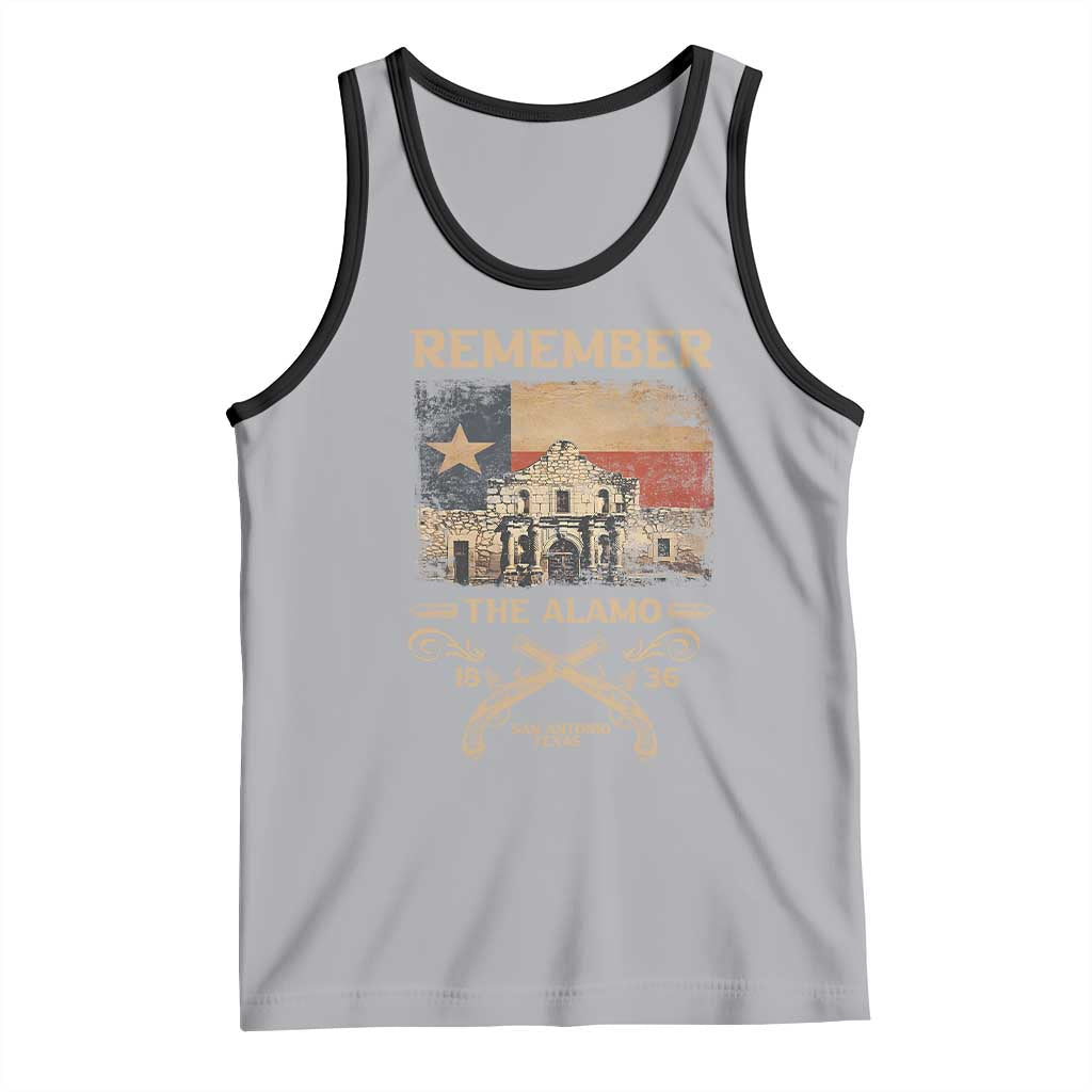 Texas Tank Top Remember The Alamo San Antonio 1836 TS09 Athletic Heather Black Print Your Wear