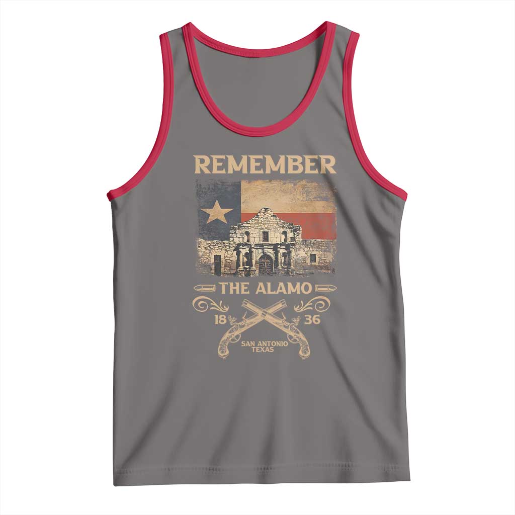 Texas Tank Top Remember The Alamo San Antonio 1836 TS09 Deep Heather Red Print Your Wear