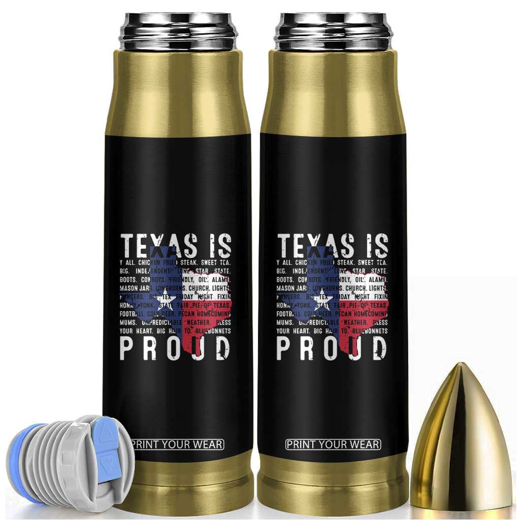 Texas Bullet Tumbler Proud Taxan List Of Words That Describe Texas TS09 Black Print Your Wear