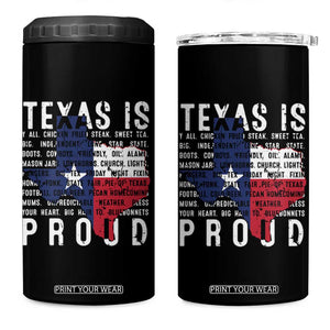 Texas 4 in 1 Can Cooler Tumbler Proud Taxan List Of Words That Describe Texas TS09 One Size: 16 oz Black Print Your Wear