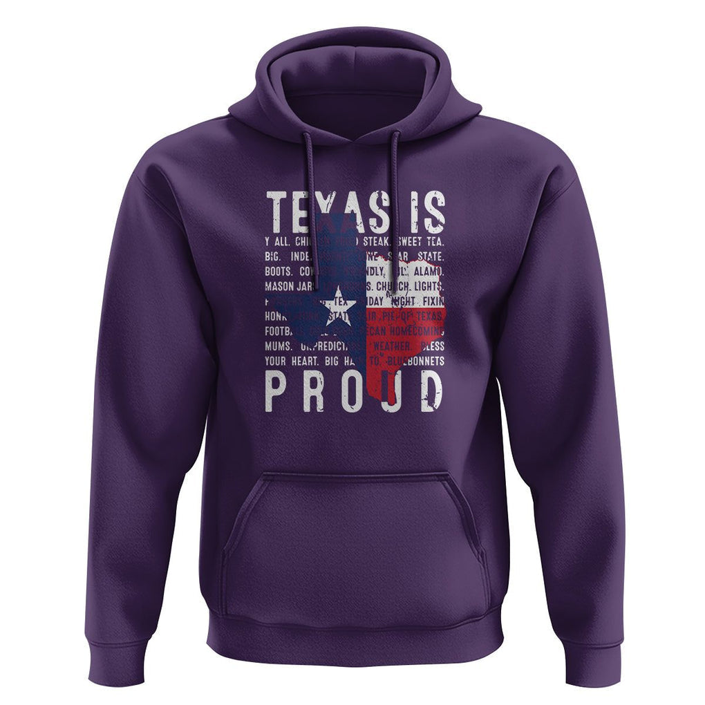 Texas Hoodie Proud Taxan List Of Words That Describe Texas TS09 Purple Print Your Wear