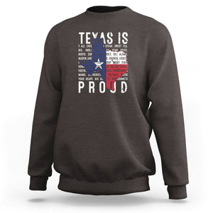 Texas Sweatshirt Proud Taxan List Of Words That Describe Texas TS09 Dark Chocolate Print Your Wear