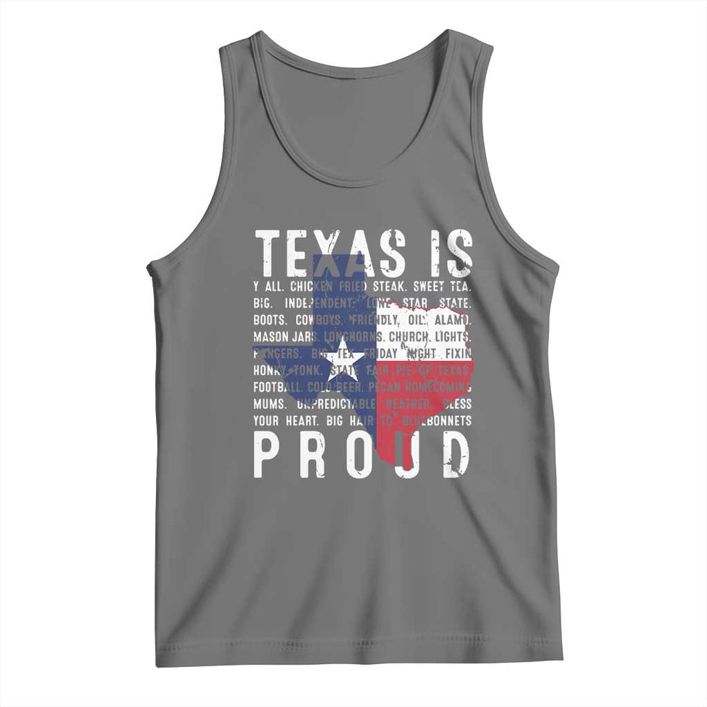 Texas Tank Top Proud Taxan List Of Words That Describe Texas TS09 Black Heather Print Your Wear