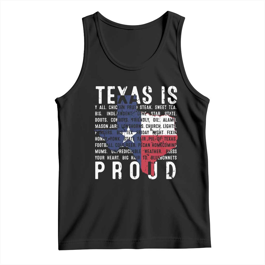 Texas Tank Top Proud Taxan List Of Words That Describe Texas TS09 Black Print Your Wear