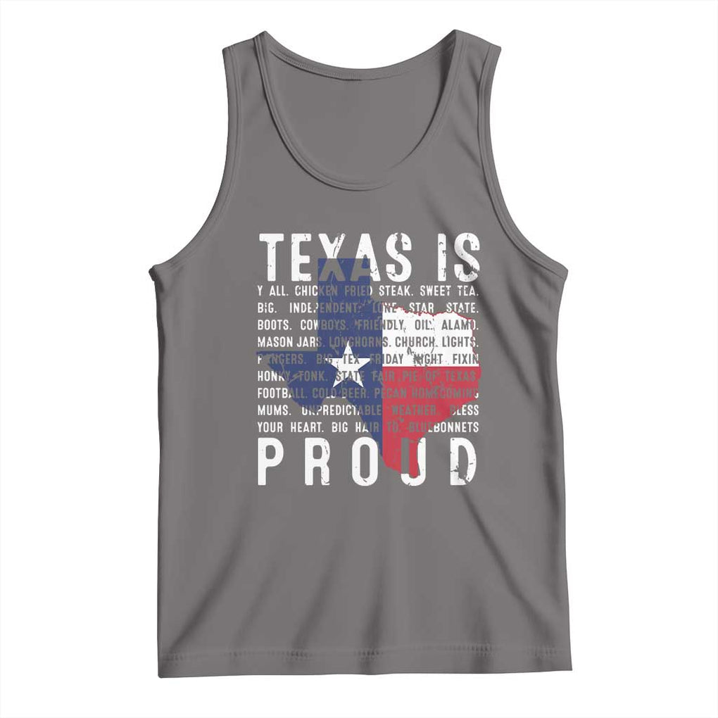 Texas Tank Top Proud Taxan List Of Words That Describe Texas TS09 Deep Heather Print Your Wear