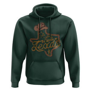 It's Better In Texas Retro Western Cowboy Hoodie TS09 Dark Forest Green Print Your Wear