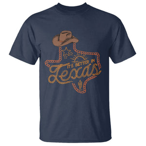 It's Better In Texas Retro Western Cowboy T Shirt TS09 Navy Print Your Wear
