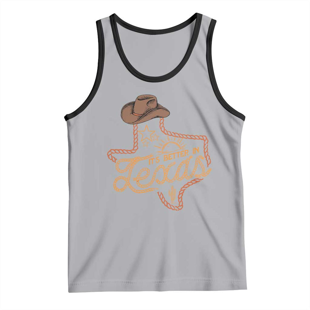 It's Better In Texas Retro Western Cowboy Tank Top TS09 Athletic Heather Black Print Your Wear