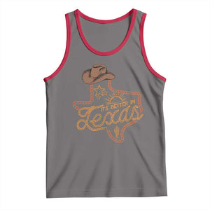 It's Better In Texas Retro Western Cowboy Tank Top TS09 Deep Heather Red Print Your Wear