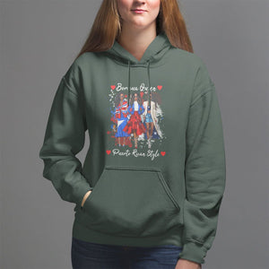Puerto Rico Hoodie Puerto Rican Style Fashion Boricua Queen Women TS09 Dark Forest Green Print Your Wear