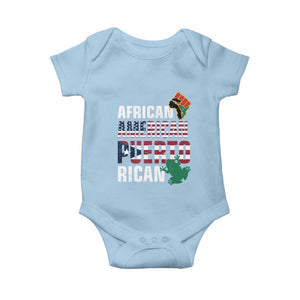 African American Puerto Rican Pride Baby Onesie TS09 Light Blue Print Your Wear