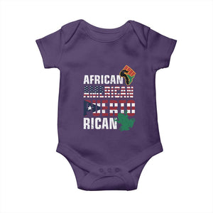 African American Puerto Rican Pride Baby Onesie TS09 Purple Print Your Wear
