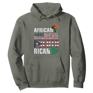 African American Puerto Rican Coqui Hoodie TS09 Military Green Print Your Wear