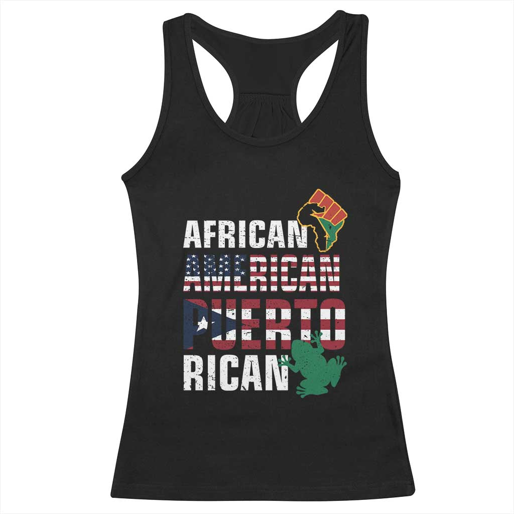 African American Puerto Rican Pride Racerback Tank Top TS09 Black Print Your Wear