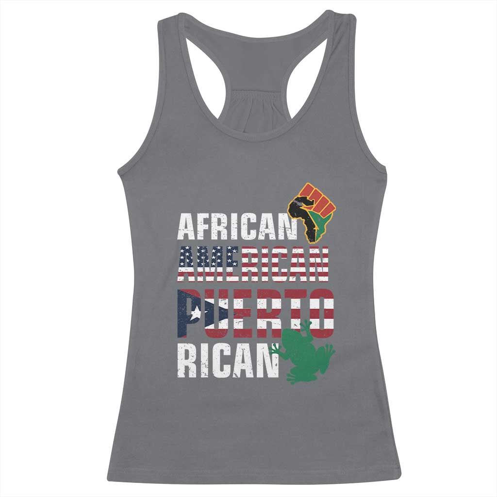 African American Puerto Rican Pride Racerback Tank Top TS09 Charcoal Print Your Wear