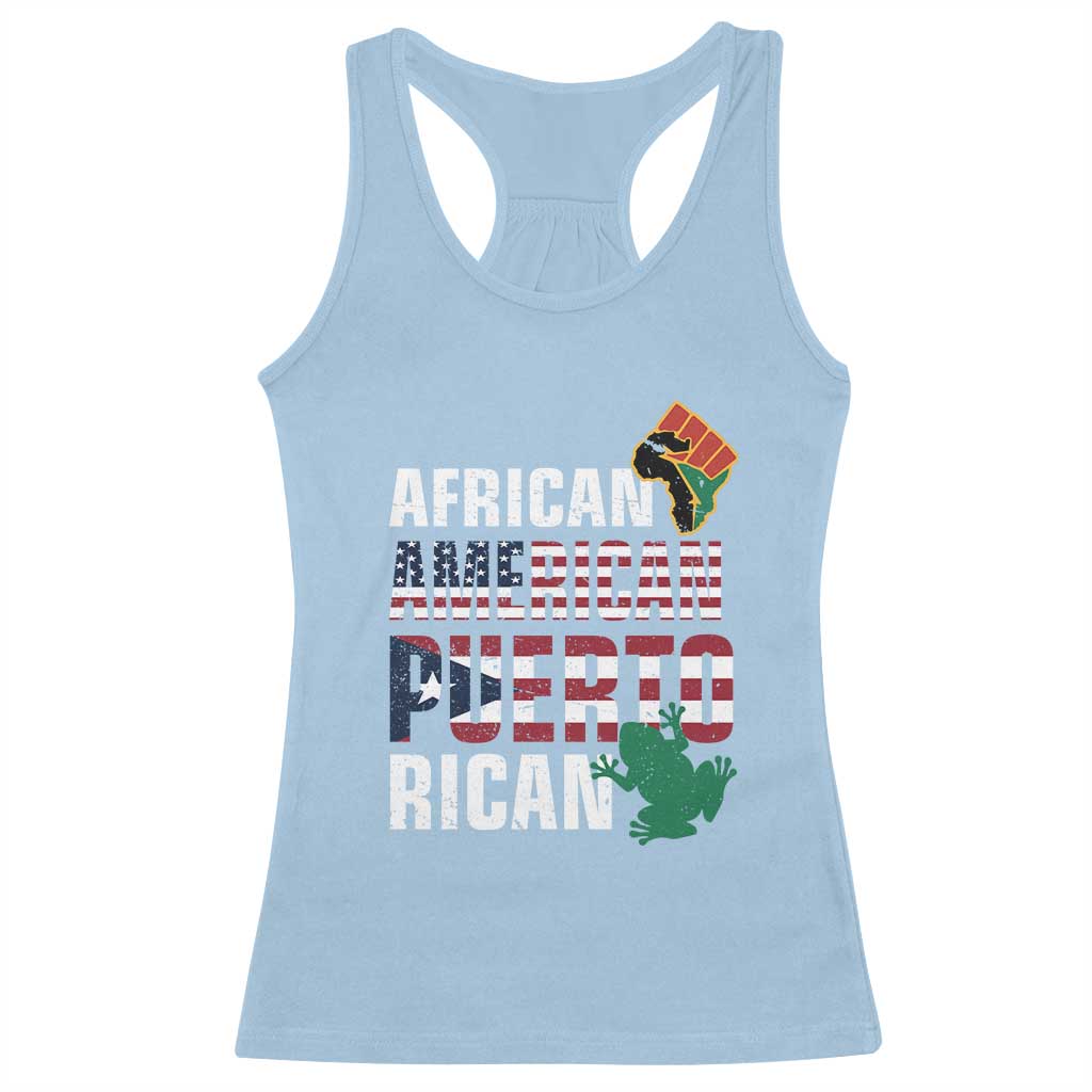 African American Puerto Rican Pride Racerback Tank Top TS09 Light Blue Print Your Wear