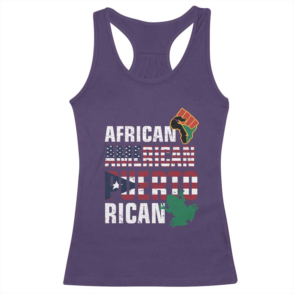 African American Puerto Rican Pride Racerback Tank Top TS09 Purple Print Your Wear
