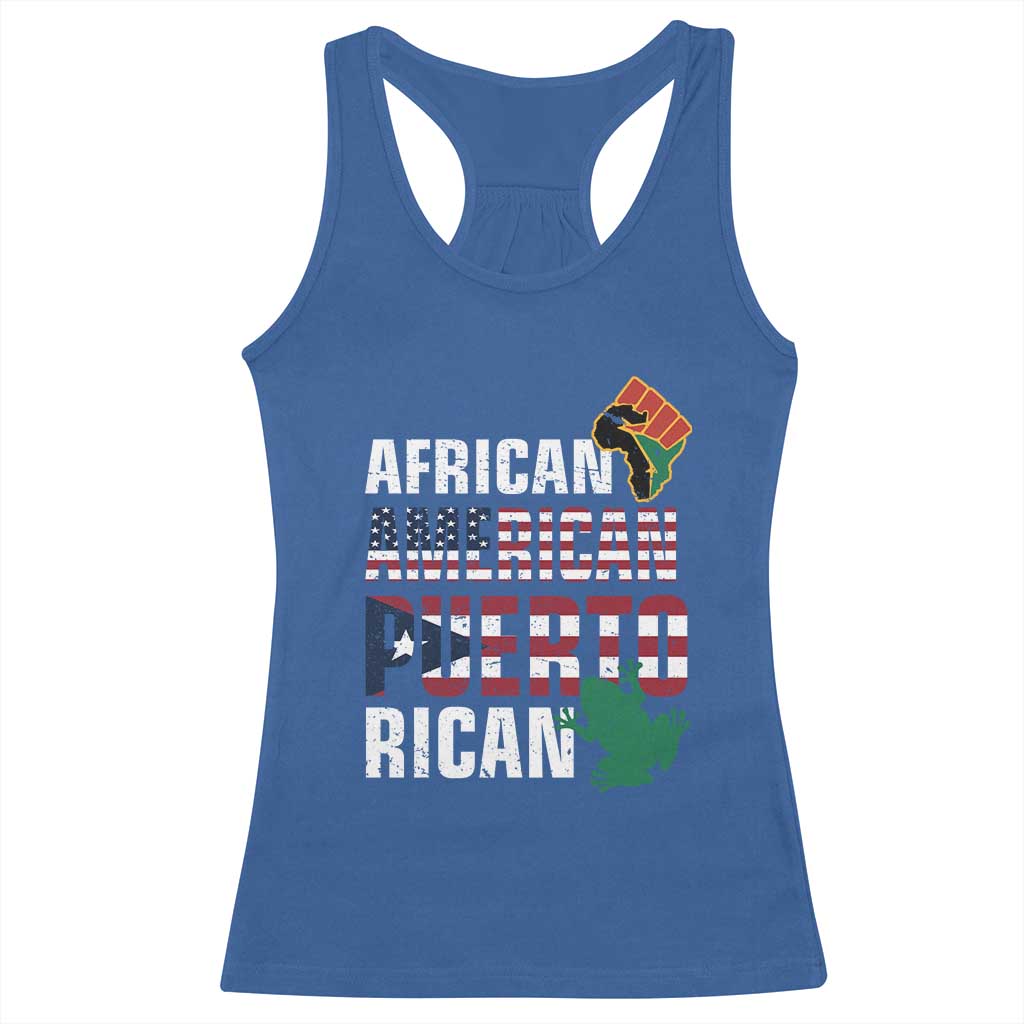 African American Puerto Rican Pride Racerback Tank Top TS09 Royal Blue Print Your Wear
