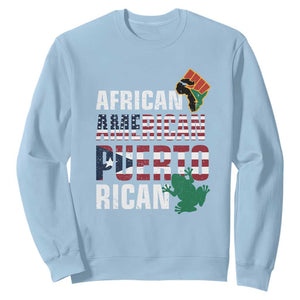 African American Puerto Rican Coqui Sweatshirt TS09 Light Blue Print Your Wear