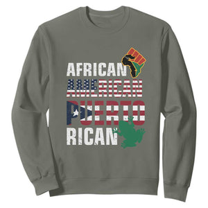African American Puerto Rican Coqui Sweatshirt TS09 Military Green Print Your Wear