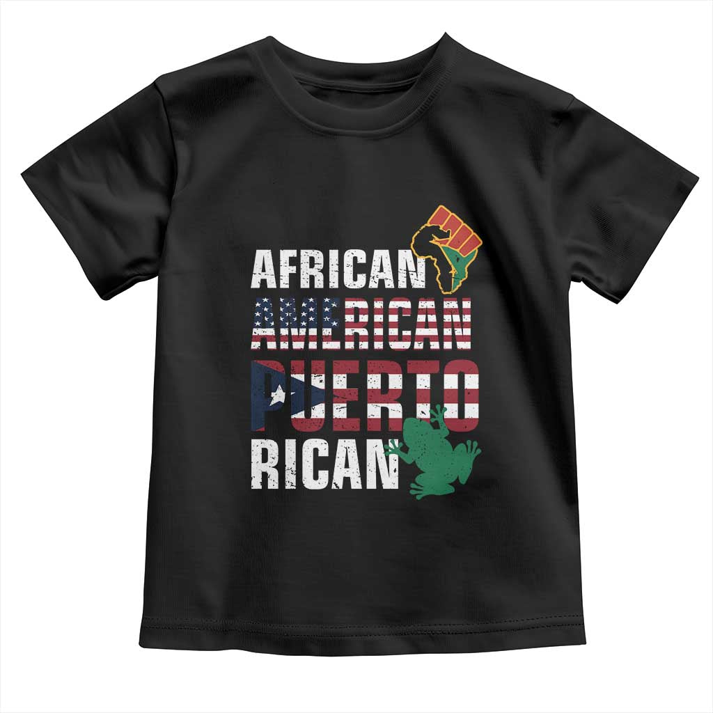 African American Puerto Rican Pride Toddler T Shirt TS09 Black Print Your Wear