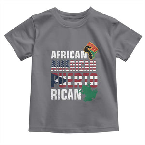 African American Puerto Rican Pride Toddler T Shirt TS09 Charcoal Print Your Wear