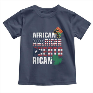 African American Puerto Rican Pride Toddler T Shirt TS09 Navy Print Your Wear