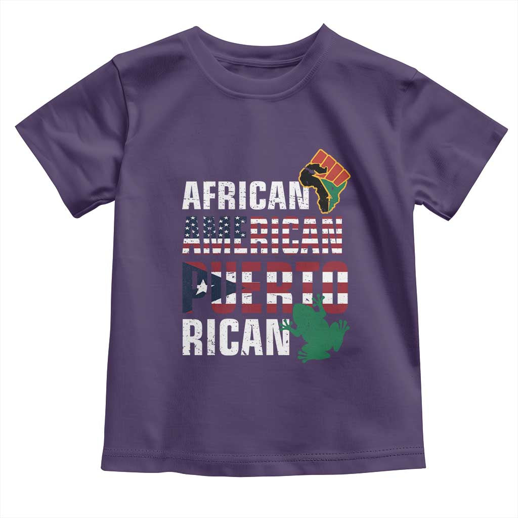 African American Puerto Rican Pride Toddler T Shirt TS09 Purple Print Your Wear