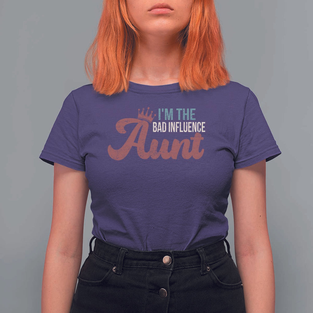 I Am The Bad Influence Aunt T Shirt For Women TS09 Purple Print Your Wear