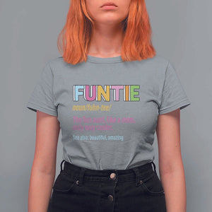 Funny Aunt T Shirt For Women Funtie The Fun Aunt Like A Mom Only Way Cooler TS09 Sport Gray Print Your Wear