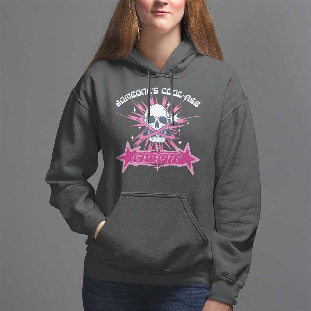 Auntie Club Hoodie Someone's Cool Ass Aunt Skeleton Y2K TS09 Black Print Your Wear
