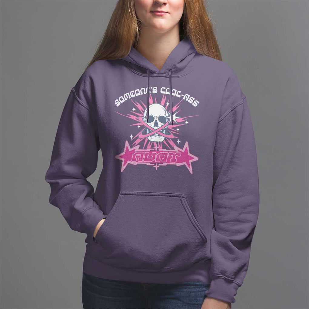 Auntie Club Hoodie Someone's Cool Ass Aunt Skeleton Y2K TS09 Purple Print Your Wear