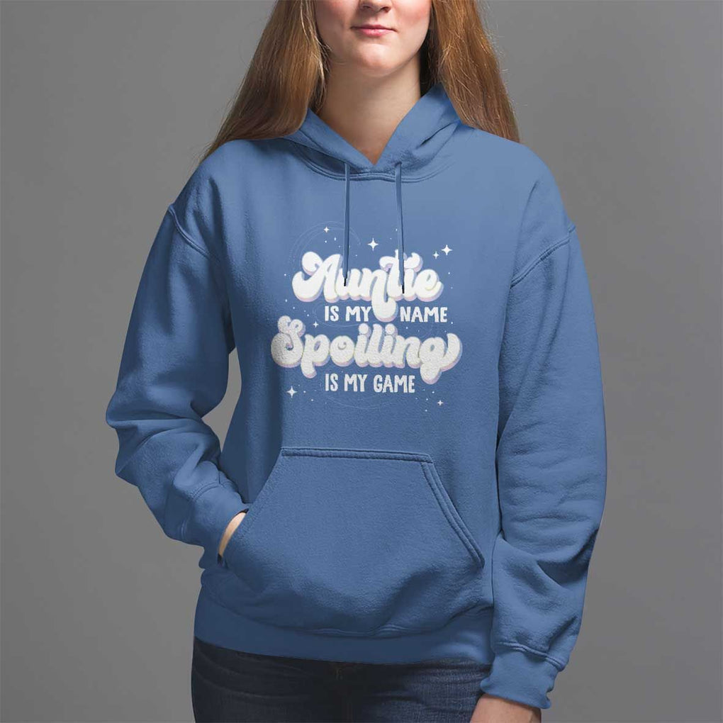 Auntie is My Name Spoiling is My Game Hoodie TS09 Royal Blue Print Your Wear