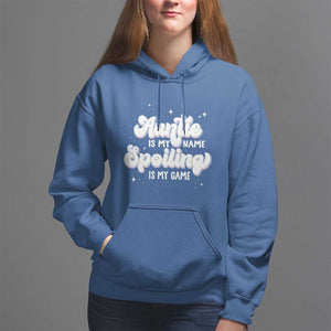 Auntie is My Name Spoiling is My Game Hoodie TS09 Royal Blue Print Your Wear