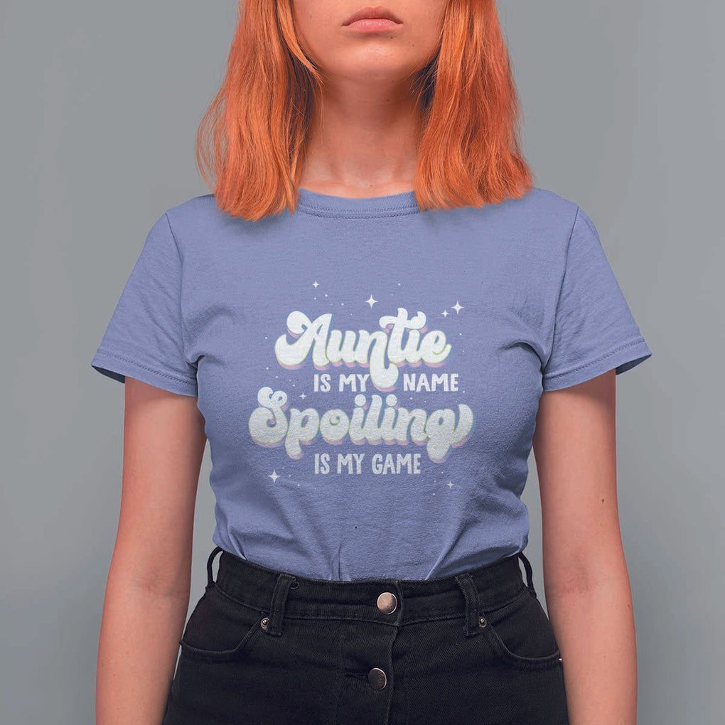 Auntie is My Name Spoiling is My Game T Shirt For Women TS09 Violet Print Your Wear