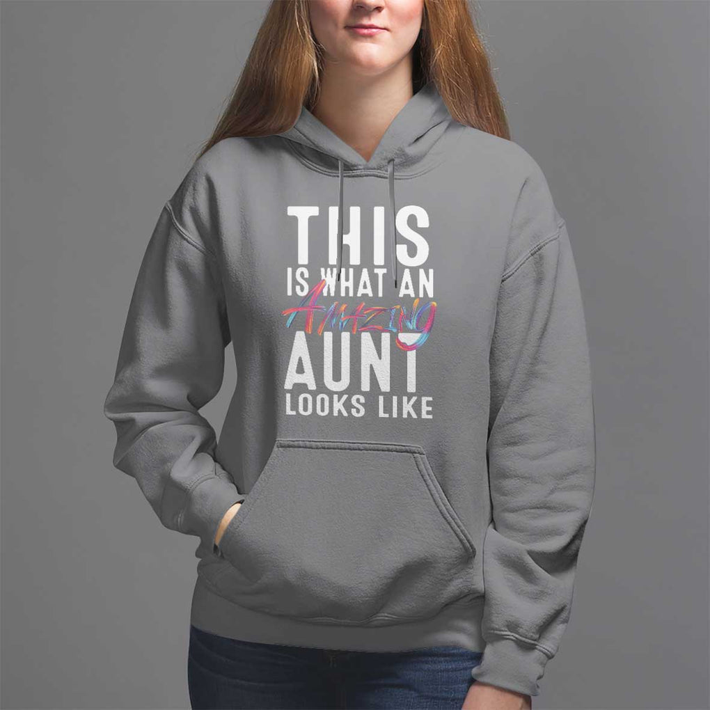 Funny Auntie Hoodie This is What an Amazing Aunt Looks Like TS09 Charcoal Print Your Wear