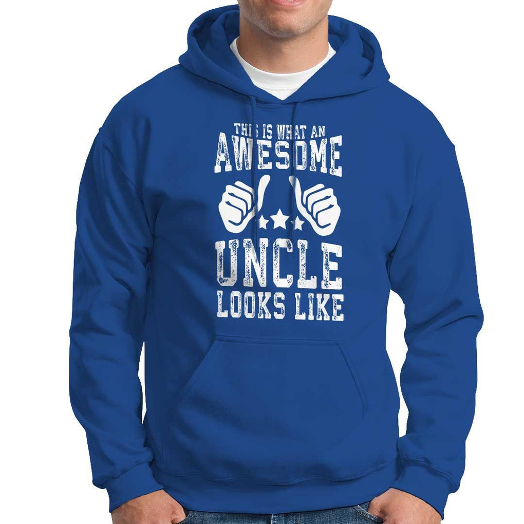 Funny Uncle Hoodie This is What an Awesome Uncle Looks Like TS09 Royal Blue Print Your Wear