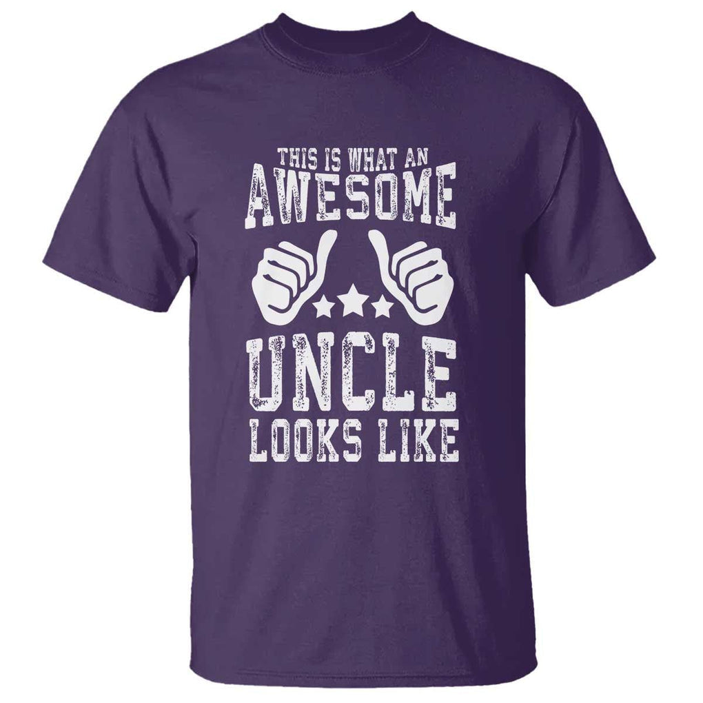 Funny Uncle T Shirt This is What an Awesome Uncle Looks Like TS09 Purple Print Your Wear