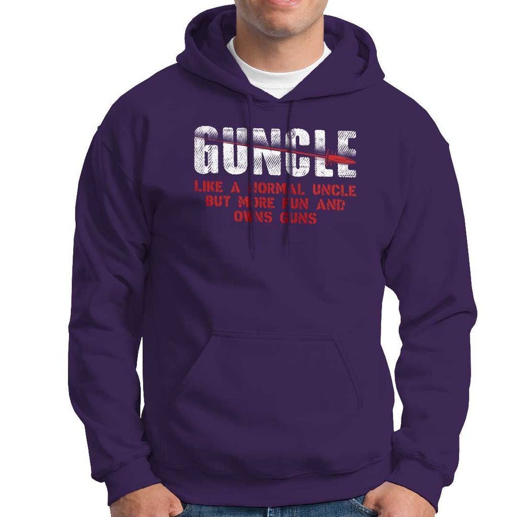 Funny Uncle Hoodie Guncle Like Normal Uncle More Fun Owns Guns TS09 Purple Print Your Wear