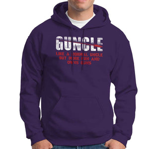 Funny Uncle Hoodie Guncle Like Normal Uncle More Fun Owns Guns TS09 Purple Print Your Wear