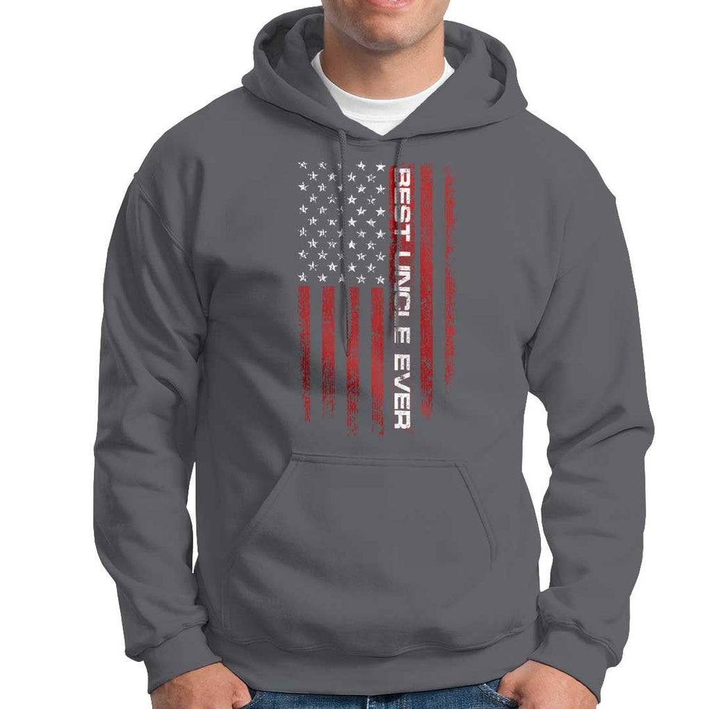 Best Uncle Ever US Flag Uncle's Day Hoodie TS09 Charcoal Print Your Wear