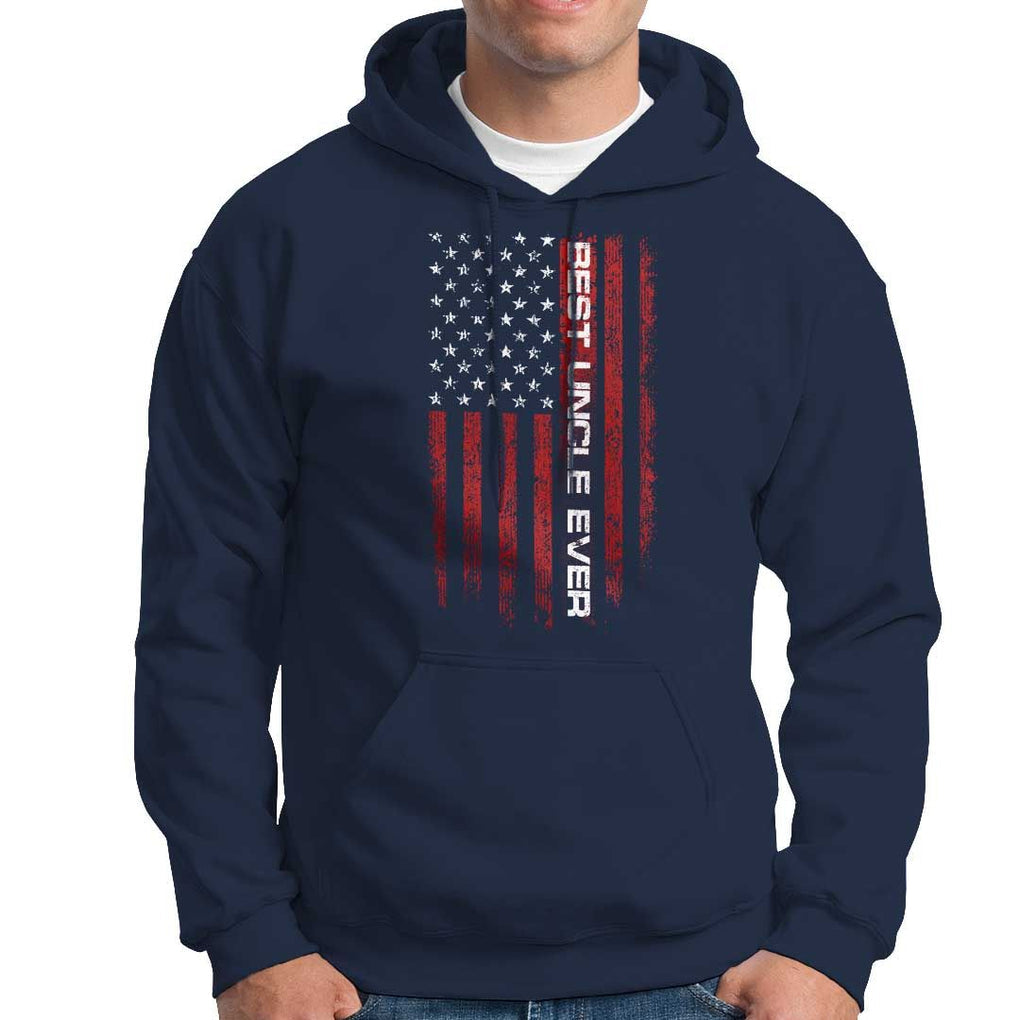 Best Uncle Ever US Flag Uncle's Day Hoodie TS09 Navy Print Your Wear