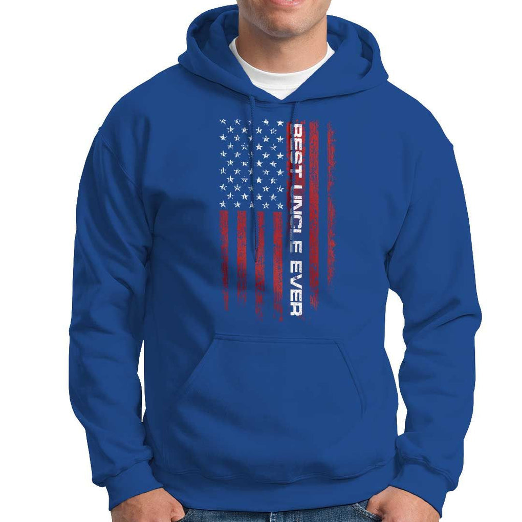 Best Uncle Ever US Flag Uncle's Day Hoodie TS09 Royal Blue Print Your Wear