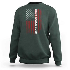 Best Uncle Ever US Flag Uncle's Day Sweatshirt TS09 Dark Forest Green Print Your Wear