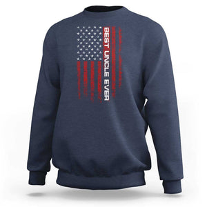 Best Uncle Ever US Flag Uncle's Day Sweatshirt TS09 Navy Print Your Wear