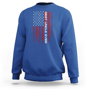 Best Uncle Ever US Flag Uncle's Day Sweatshirt TS09 Royal Blue Print Your Wear