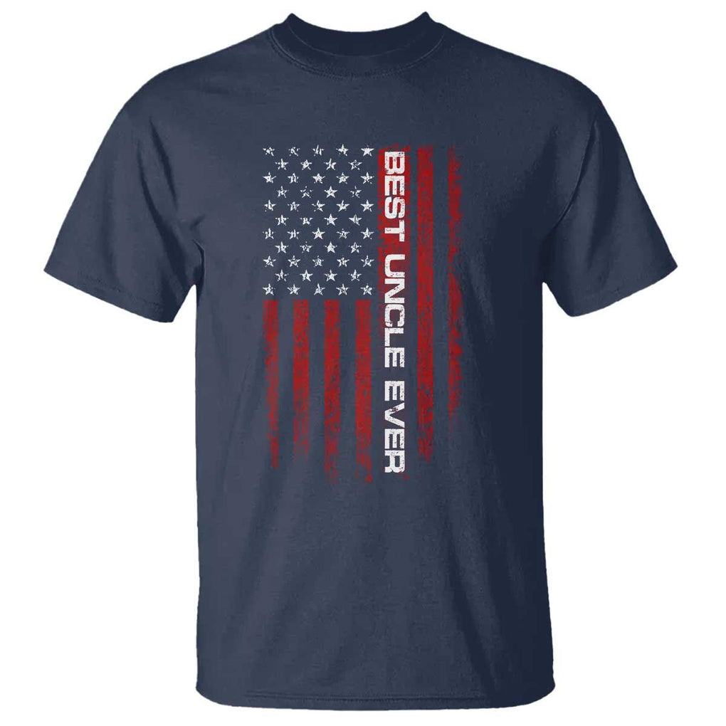 Best Uncle Ever US Flag Uncle's Day T Shirt TS09 Navy Print Your Wear