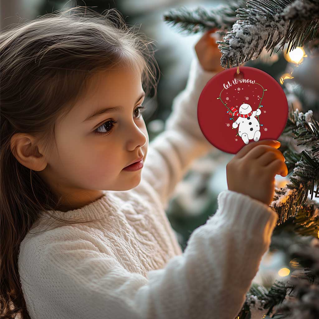 Let It Snow Cute Snowman Xmas Christmas Ornament TS09 Print Your Wear